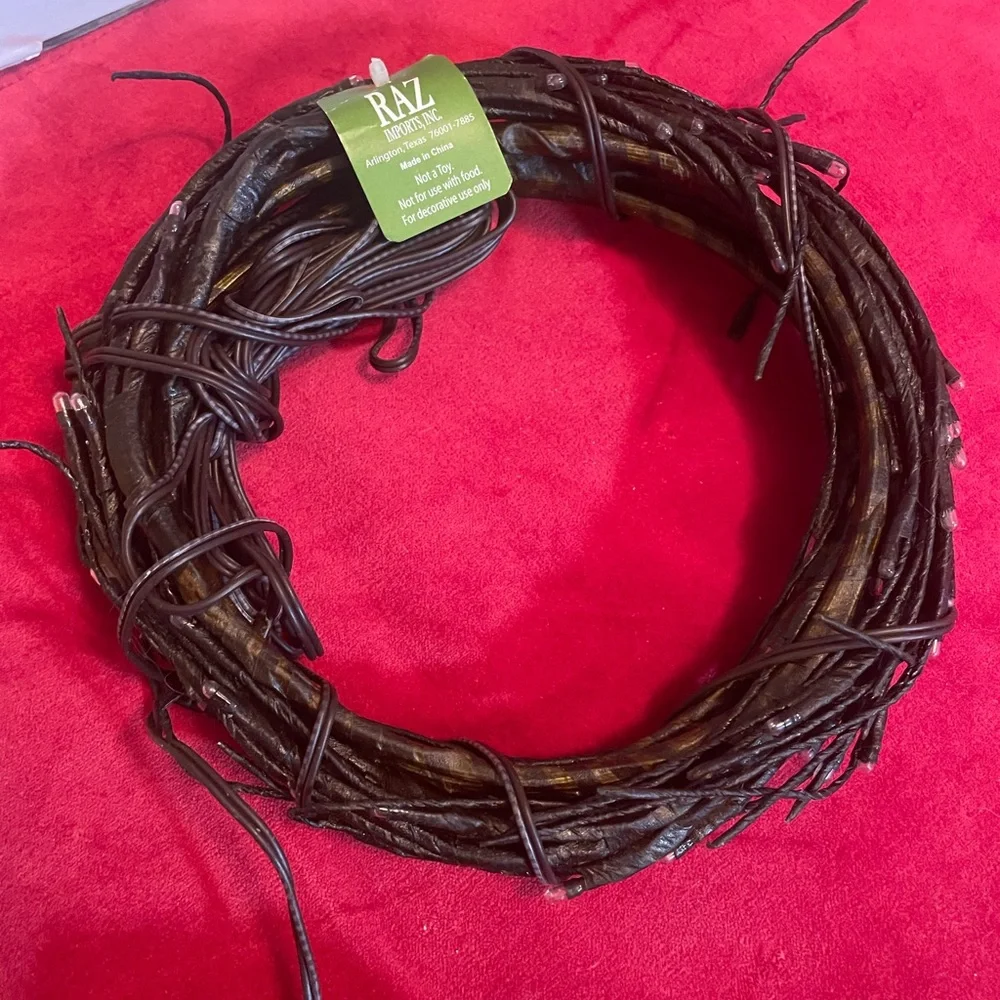 Willow Garland with Warm Lights, Brown lighted branches, Christmas Garland